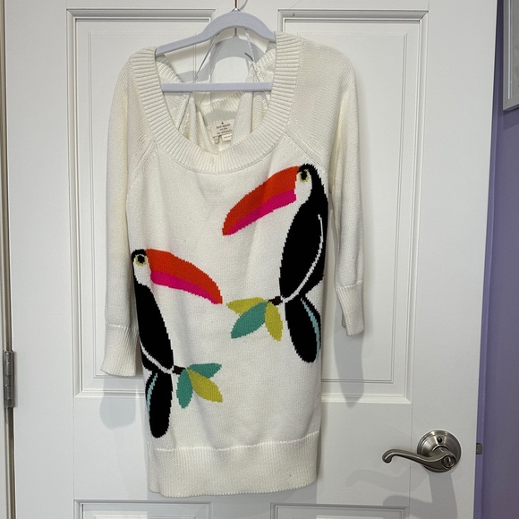 kate spade White Sweater with Toucan Design - Picture 1 of 4